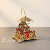 Metal Laddu Gopal Singhasan – Decorative Krishna Idol Pooja Accessories for Home & Temple Decor