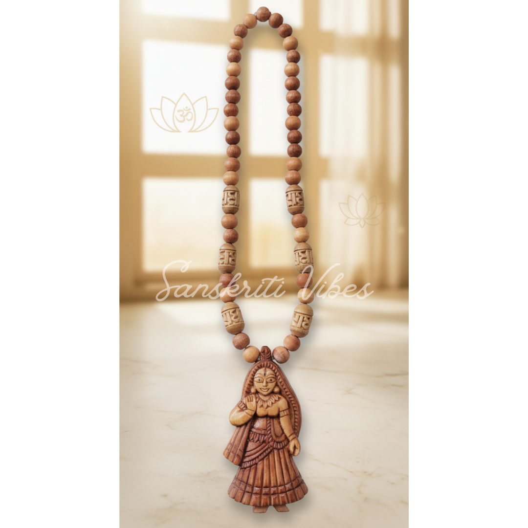 Shri Radha Rani Maharani Tulsi Locket Mala – Handcrafted Devotional Necklace for Spiritual Blessings - Retail Maharaj