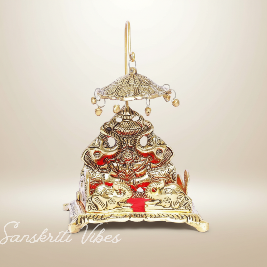 Metal Laddu Gopal Singhasan – Decorative Krishna Idol Pooja Accessories for Home & Temple Decor