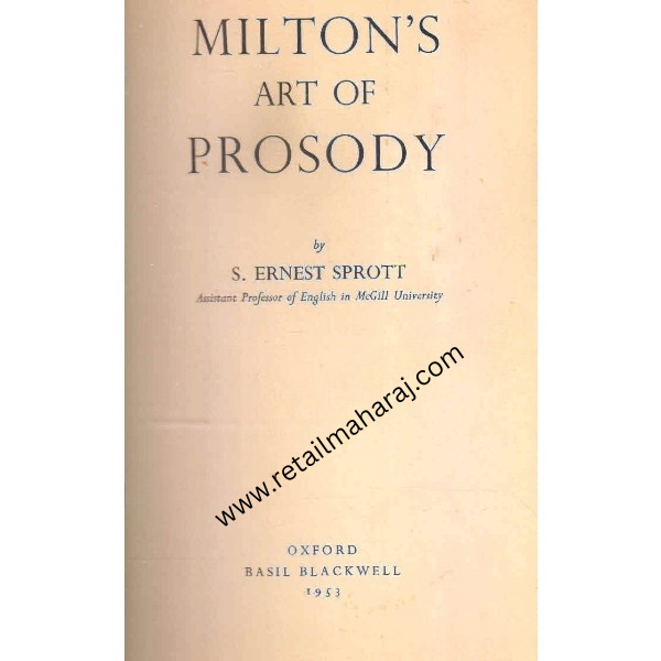 miltons art of prosody - Retail Maharaj