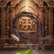 Three Round Shyma Kanthi Mala with Silver Narasimhadev Kavacha – 49 Inch 92.5% Pure Silver Tulsi Beads Spiritual Jewelry - Retail Maharaj