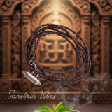 Three Round Shyma Kanthi Mala with Silver Narasimhadev Kavacha – 49 Inch 92.5% Pure Silver Tulsi Beads Spiritual Jewelry - Retail Maharaj