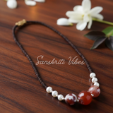 Original Black Tulsi Kanthi Mala with Real Pearl and 92.5 Silver | Handcrafted Spiritual Necklace for Peace, Protection and Positive Energy