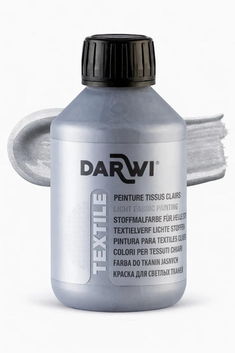 Darwi Textile Metallic Silver Fabric Paint 250ml - Retail Maharaj