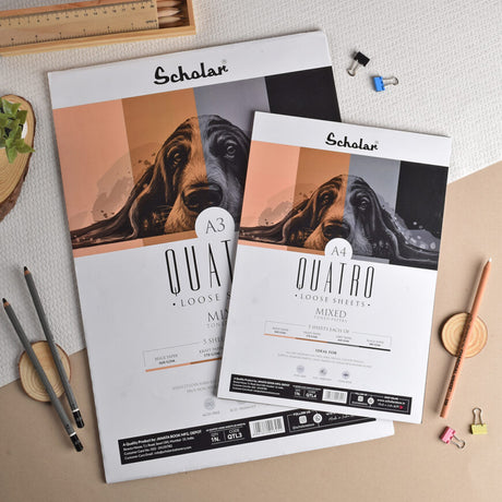 Scholar Quatro Mixed Toned Artist Paper Loose Sheets Pack - Retail Maharaj