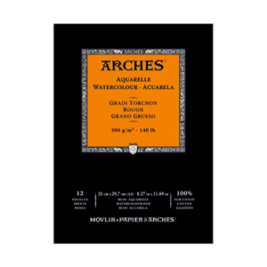 Arches Aquarelle Watercolour Rough Grain Paper Pad Open Stock 12 Sheets - Retail Maharaj