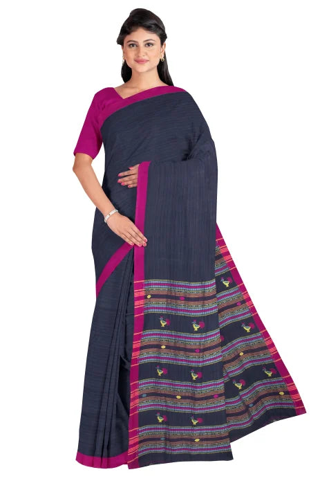 Dokhna Cotton Saree – Blue