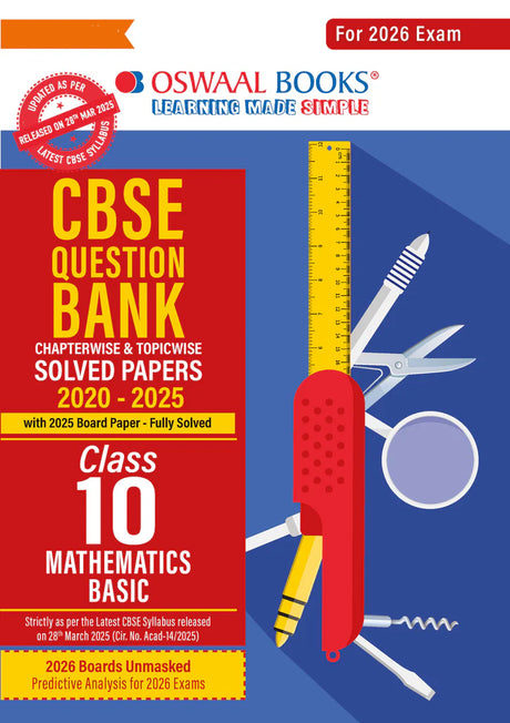 CBSE Question Bank Chapterwise and Topicwise SOLVED PAPERS Class 10 Mathematics (Basic) For Exam 2026 - Retail Maharaj