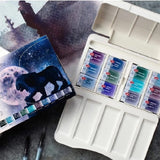 White Nights Granulating Watercolour 12 Full Pans Set
