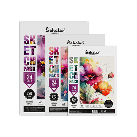 Scholar Heavyweight Sketch Pack Loose Drawing Paper Sheets 270 GSM - Retail Maharaj