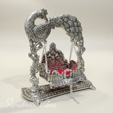Metal Laddu Gopal Jhula – Silver-Plated Decorative Krishna Palna for Home, Temple, Office & Festive Gifting
