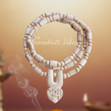 Shri Radha Tilak Design Tulsi Locket Neck Mala | Sacred Tulsi Beads Rosary for Devotion, Meditation & Spiritual Connection - Retail Maharaj