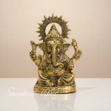 Metal Ganesha Idols Ganpati Decoration Statue For Home 19 Cm Height 12 Cm Width 520 Gm Aluminium Handcrafted Ganesh Murti For Pooja Room And Gift