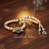 Sterling Silver Divine Narasimha Kavacha with Holy Tulsi Beads – 20 Inch 92.5% Pure Silver 10 mm Spiritual Mala - Retail Maharaj