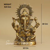 Metal Ganesha Idols Ganpati Decoration Statue For Home 19 Cm Height 12 Cm Width 520 Gm Aluminium Handcrafted Ganesh Murti For Pooja Room And Gift