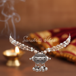 Beautiful Design Sterling Silver Kanthi Necklace Mala – 20 Inch Holy Tulsi Beads with Real Pearl 92.5% Pure Silver - Retail Maharaj