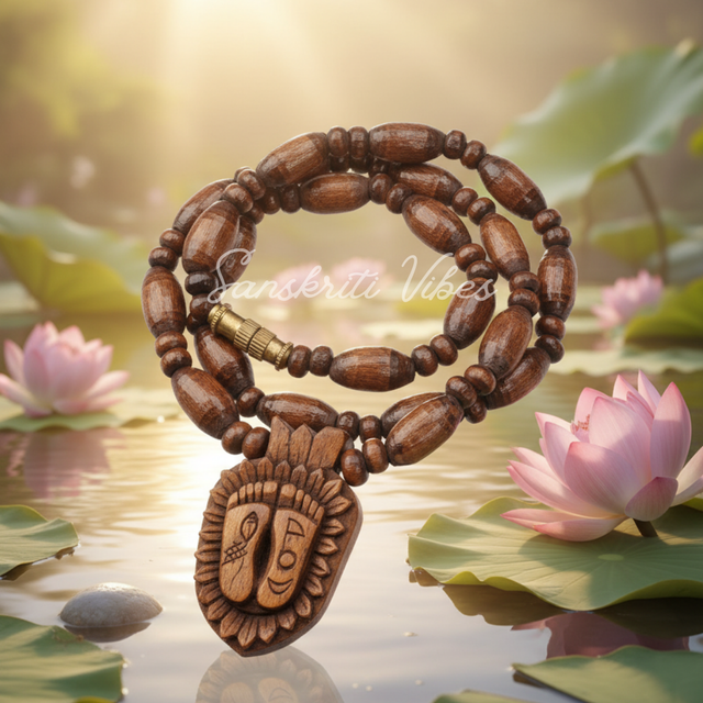 Shri Radha Charan Mala Kanthi | Sacred Tulsi Beads Rosary for Devotion, Meditation & Spiritual Blessings - Retail Maharaj
