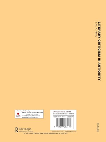 Literary Criticism in Antiquity:A Sketch of Its Development: Graeco-Roman - Retail Maharaj