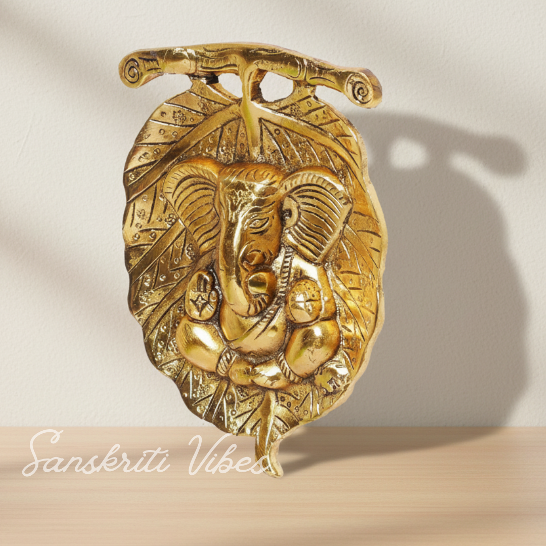 Metal Ganesha Statue Murti For Pooja And Home Decor Glossy Finish Handcrafted Ganpati Idol For Temple Office And Gift