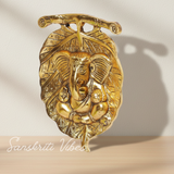 Metal Ganesha Statue Murti For Pooja And Home Decor Glossy Finish Handcrafted Ganpati Idol For Temple Office And Gift