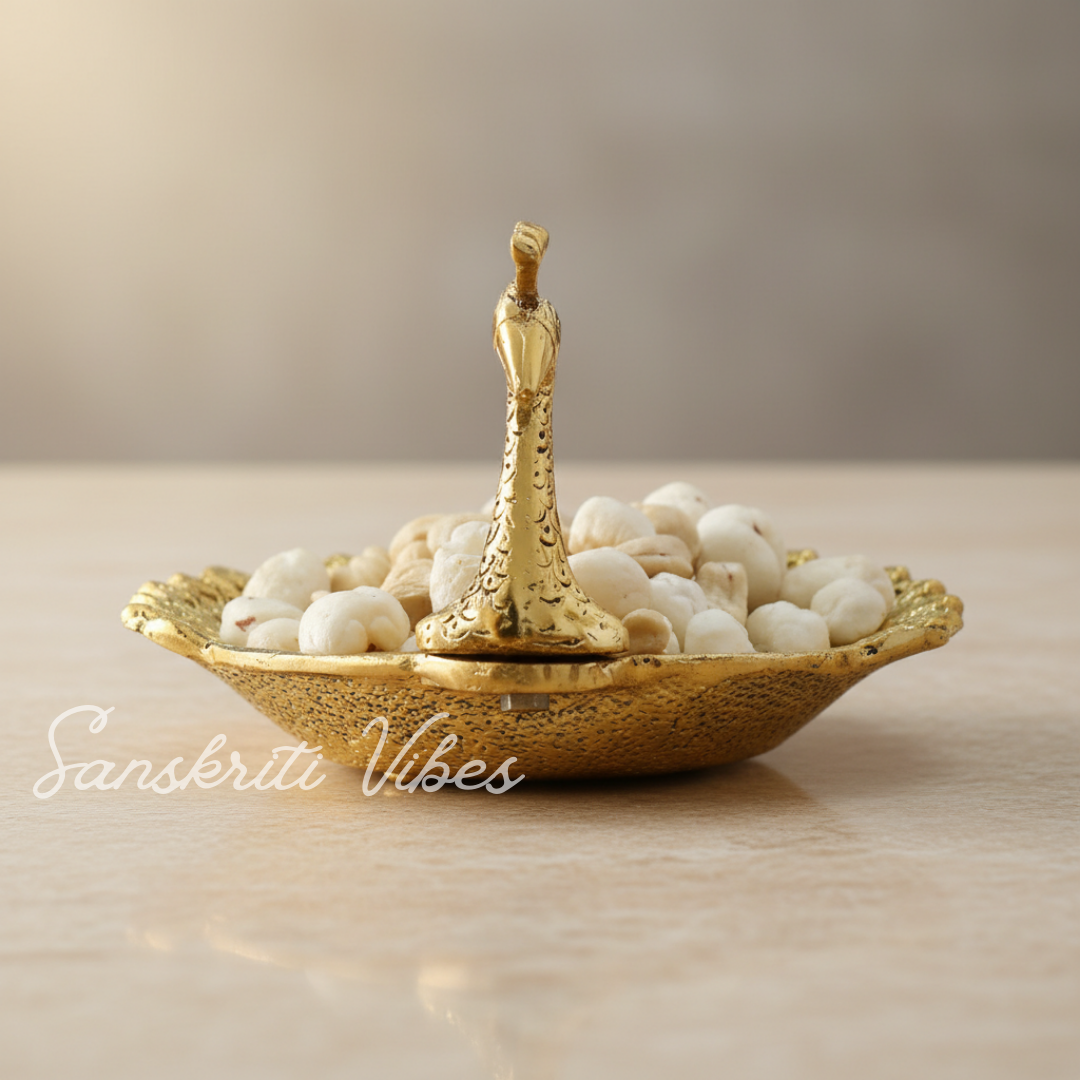 Hand Crafted Metal Duck Wing Shape Dry Fruits Tray Golden Finish Decorative Serving Tray for Home Centre Table (Pack of 1) - Retail Maharaj