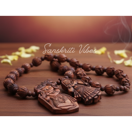 Banke Bihari Ji Sang Radha Rani Tulsi Mala – Sacred Lotus-Shaped Beads - Retail Maharaj