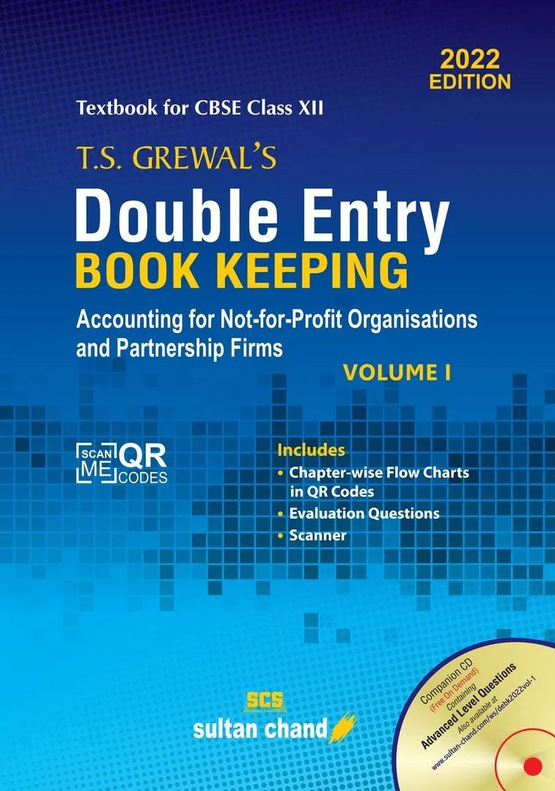 T.S. Grewal's Double Entry Book Keeping: Accounting for Not-for-Profit Organizations and Partnership Firms -(Vol. 1) Textbook for CBSE Class 12 (2022-23 Session) - Retail Maharaj