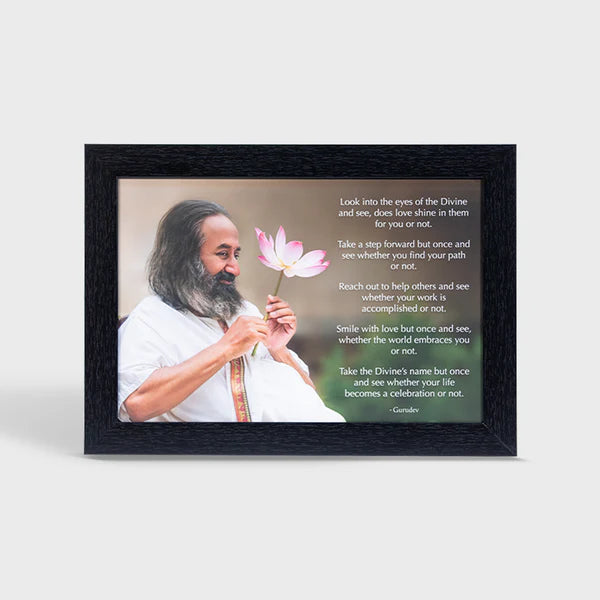 Photo Frame 12 x 18 inch (Poem - Look into the Eyes) | Featuring Gurudev Sri Sri Ravi Shankar