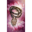 Lotus Design Shri Radha Naam Tulsi Locket with Radha Carved Handmade Tulsi Mala – Sacred Prayer Beads for Devotion - Retail Maharaj