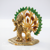 Kalpavriksha Tree with Cow & Krishna Idols – Gold Plated Metal Decorative Showpiece for Home Décor & Gifting |