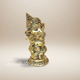 Metal Ganesha Playing Flute Murti Aluminium Ganpati Statue For Home Decor Pooja Room And Gifting