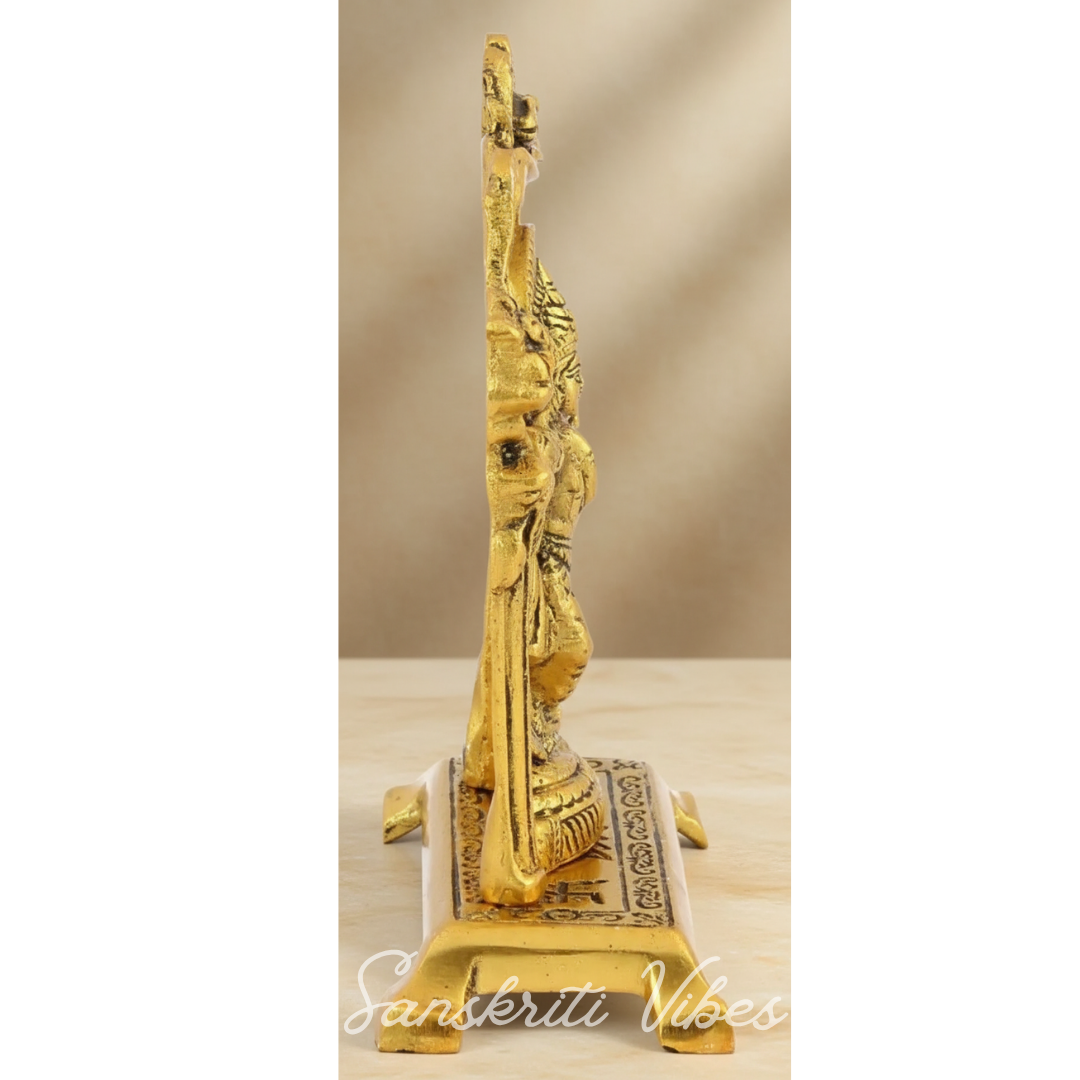 Radha Krishna Standing Under Mehrab – Glossy Aluminium Metal Handicraft Showpiece for Home Décor & Gifting |