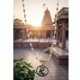 Krishna Silver Pendant in Tulsi Silver Mala – 24 Inch 92.5% Pure Silver Spiritual Necklace - Retail Maharaj
