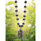 Jugal Jodi Silver Pendant with Black Silver Tulsi Chain Mala – 20 Inch 92.5% Pure Silver Devotional Necklace - Retail Maharaj