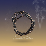 2 Round Dark Beads Shyama Tulsi Kanthi Mala – Classic, Mridang Bead Shape, 18 Inches