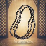 2 Round Dark Beads Shyama Tulsi Kanthi Mala – Classic, Mridang Bead Shape, 18 Inches