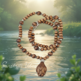 Lotus Beads Silver Tulsi Kanthi Mala | Handmade Spiritual Tulsi Necklace for Meditation & Devotional Wear