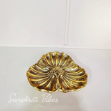 Metal Seep Tray Decorative Bowl Gold Finish Dry Fruit Serving Tray for Home and Table Decoration - Retail Maharaj