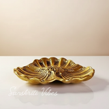 Metal Seep Tray Decorative Bowl Gold Finish Dry Fruit Serving Tray for Home and Table Decoration - Retail Maharaj
