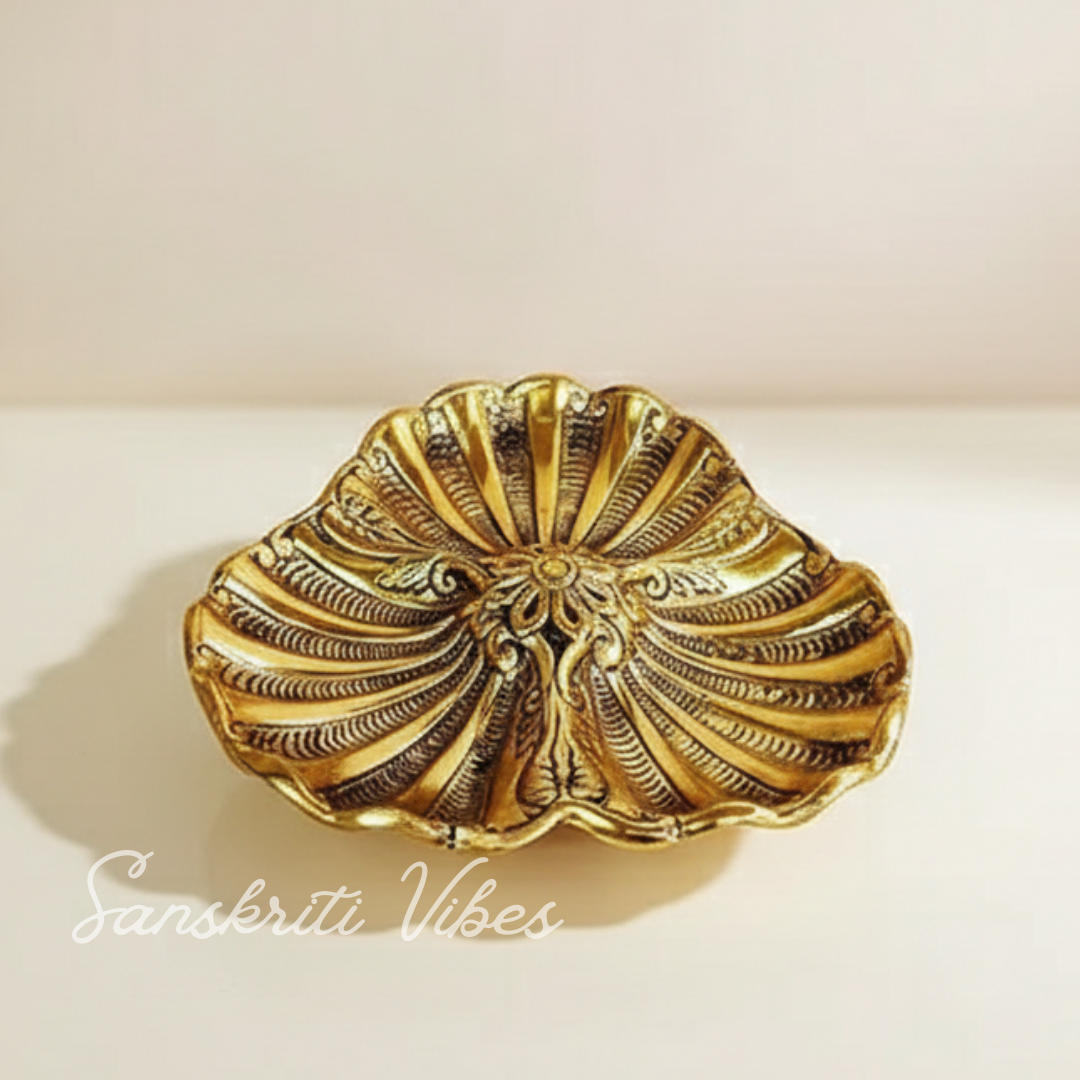 Metal Seep Tray Decorative Bowl Gold Finish Dry Fruit Serving Tray for Home and Table Decoration - Retail Maharaj