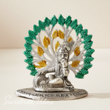 Golden Metal Kalpavriksha Tree with Matki Krishna Idol | Silver-Plated Decorative Religious Showpiece for Home & Puja Room