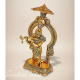Glossy Metal Krishna Statue | Premium Krishna Murti for Home Temple, Puja Decor & Gifting