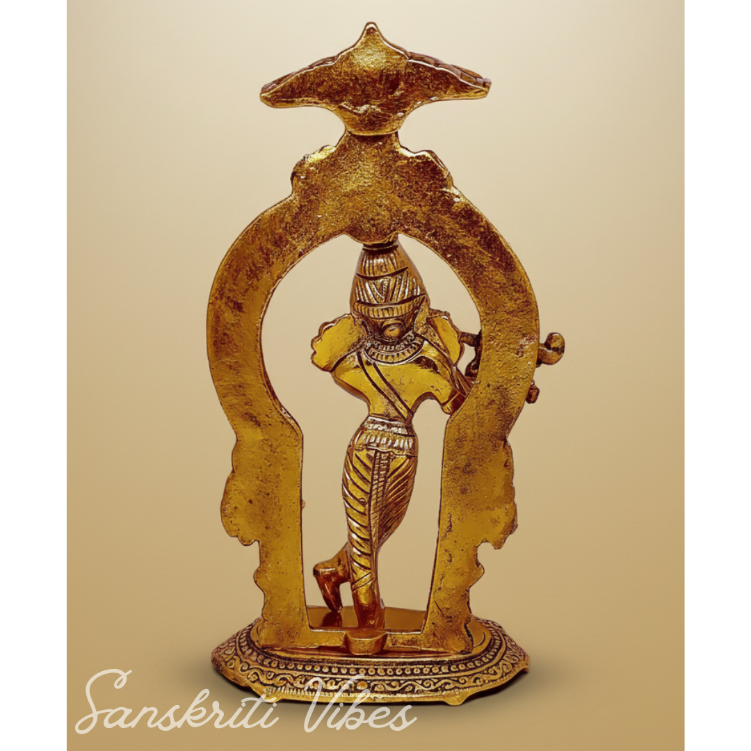 Glossy Metal Krishna Statue | Premium Krishna Murti for Home Temple, Puja Decor & Gifting