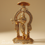 Glossy Metal Krishna Statue | Premium Krishna Murti for Home Temple, Puja Decor & Gifting