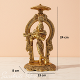 Glossy Metal Krishna Statue | Premium Krishna Murti for Home Temple, Puja Decor & Gifting