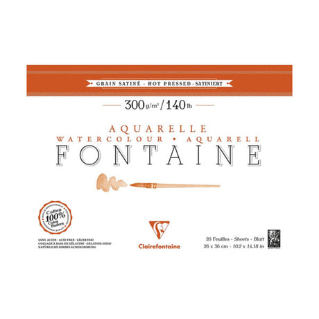 Clairefontaine Fontaine Hot Pressed Watercolour Pad 300 GSM - Retail Maharaj