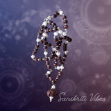 Lotus Beads Silver Tulsi Necklace Kanthi Mala | Handcrafted Spiritual Tulsi Devotional Necklace for Meditation & Prayer - Retail Maharaj