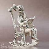 Metal Chair Ganesh Ganpati Idol with Reading Ramayan Metallic Gold Finish Traditional Indian Decorative Showpiece