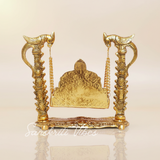 Metal Swing Laddu Gopal Jhula | Krishna Hindola Palana for Janmashtami & Home Temple Decoration – Glossy Finish by Sanskriti Vibes