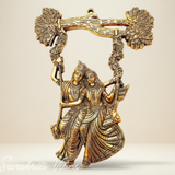 Glossy Metal Radha Krishna Statue | Premium Decorative Idol for Home Temple, Pooja Room & Gifting